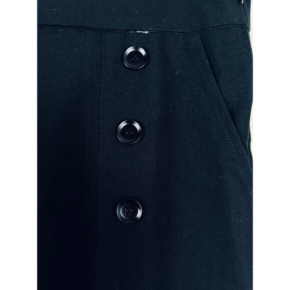 Belle Poque Womens High Waisted Wide Leg Pant Sz L Sailor Front Buttons Corpcore - Picture 4 of 8